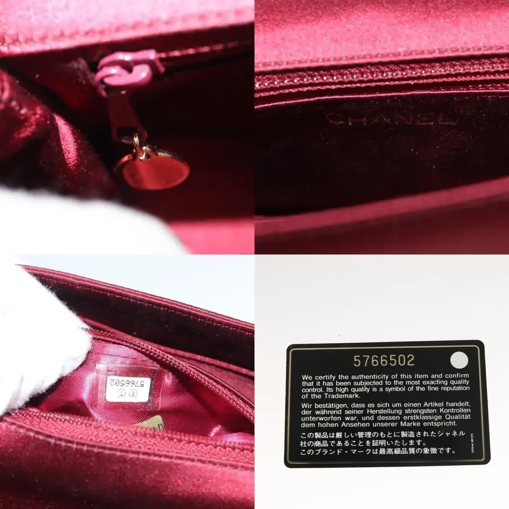 Chanel Satin Shoulder Bag Red